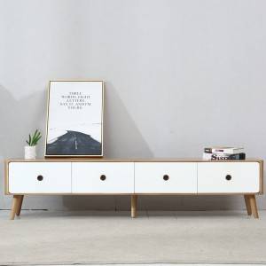 Nordic Modern Solid Wood Living Room Two-Color TV Stand Cabinet# 0020