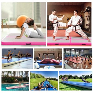 Wholesale DWF inflatable yoga mat custom sport air track Gymnastics Tumbling Mat Air Floor  0393