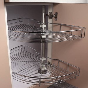 101 Series 180°turn corner cabinet metal wire basket for kitchen cabinets