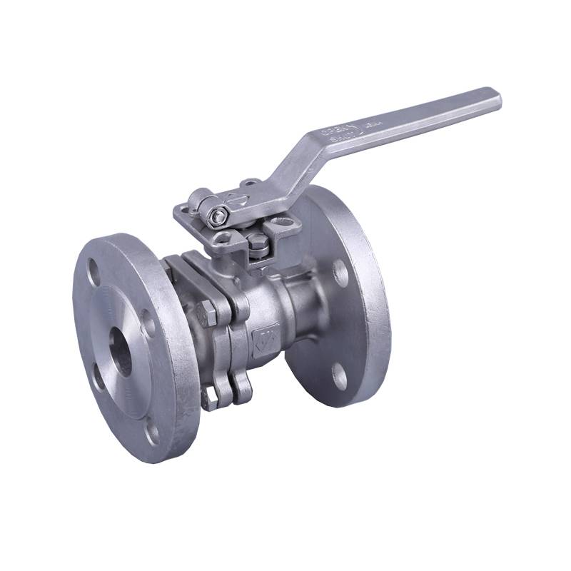 2PC flange ball valve with direct mounting pad 300LBS