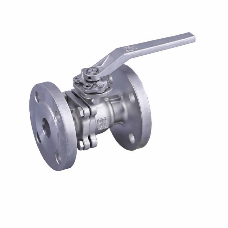 2PC flange ball valve with mounting pad PN16