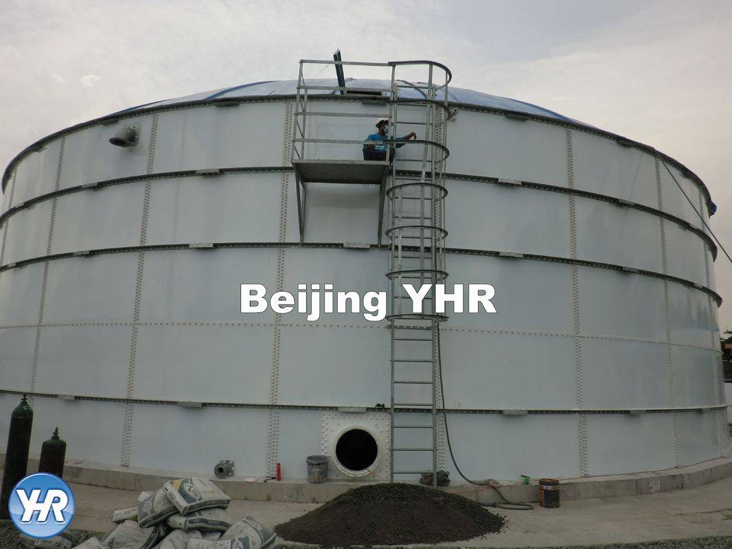 Round Cylindrical Shell Bolted Steel Tanks , Steel Water Storage Tanks