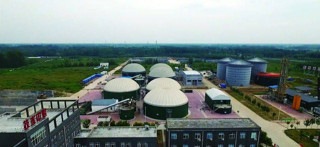 4000 M3 Glass Fused Steel Tanks POME Anaerobic Digester With Top Mounted Gas Holder