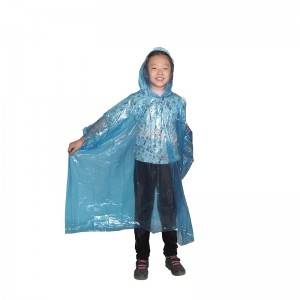 Disposable PE rain poncho (children)
