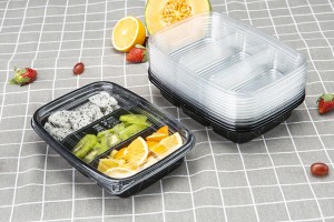 GLD-165B3 3-compartment Fruit and vegetable box, salad, fruit cut, packing box, supermarket, food grade raw material, pet sealed manufacturer’s package