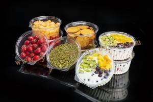 GLD-24FL/GLD-34FL/GLD48FL Single compartment PET plastic Salad Bowls manufacturer