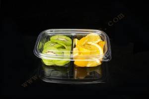 350G GLD-135B2 2 compartment clear Salad Container manufacturer
