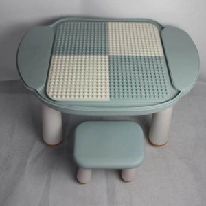 Children Table With Stool And Building Blocks