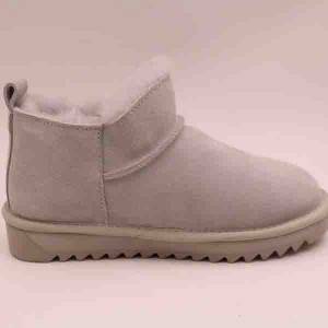 Lady Sheepskin Short Boot with double colors sole