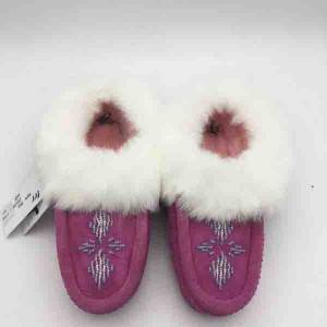 Lady Sheepskin indoor slipper with Rabbit fur cuff