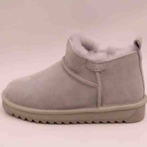 Lady Sheepskin Short Boot with double colors sole