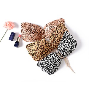 Sexy Leopard Print Adhesive Bra for women Strapless Breathable Backless Bra & Brief Sets Push Up Sticky Bra Adhesive Bra
