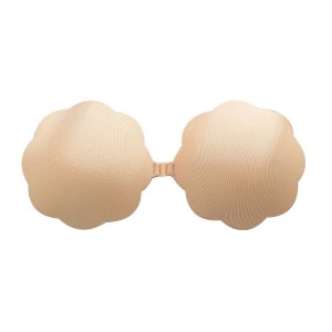 Silicone Strapless Adhesive Bra  Reusable Seamless Sticky Push Up Backless Invisible Bra for Women Flower-shape