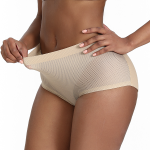 Honeycomb Grid Trim Brazilian Tight Butt Lift Panty Breathable Underwear Padding Enhancer Shaper For Women Plus Size