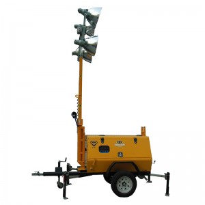 Moveable lighting tower diesel generator set
