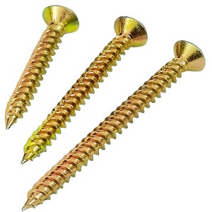 China Wholesale Self Tapping Chipboard Screw C1022 Yellow Zinc Plated Chipboard Screw