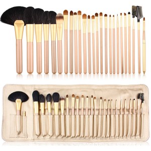 25pcs Goat hair Makeup Brush Set with private label