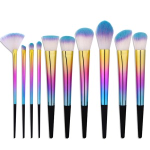 Custom logo long ferrule 13pcs Ombre Color Makeup brush set