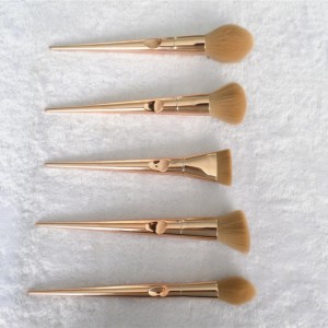 Custom synthetic hair 10pcs groove handle makeup brush set