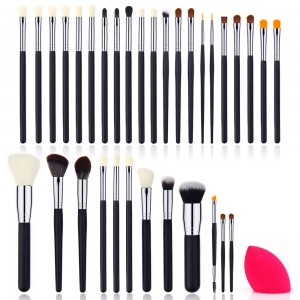 Black 33pcs Professional Makeup Brush Set