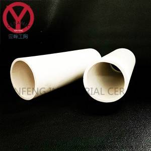 Wear and impact resistant 92 alumina ceramic lining cone tube / taper tube for mining conveyor pipeline