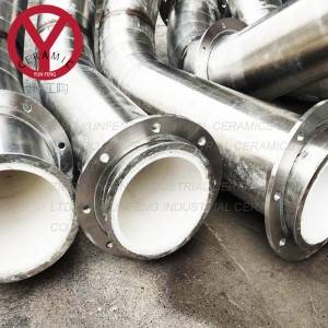 92 alumina ceramic lining tube for abrasion and corrosion resistant solution
