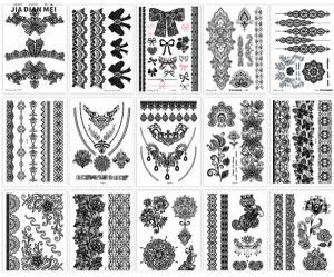Customize all kinds of cool patterns, monochrome and multicolor cool tattoo stickers