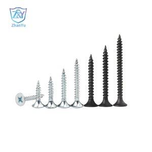 High strength dry wall screw with white zinc plating / Phosphide black