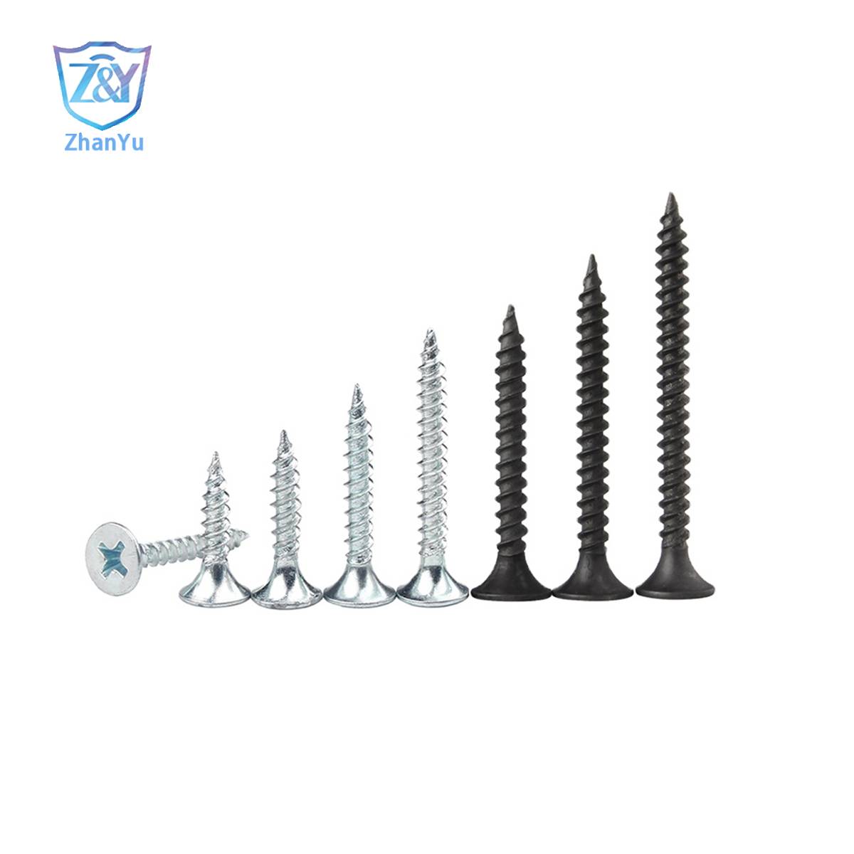 High strength dry wall screw with white zinc plating / Phosphide black Featured Image