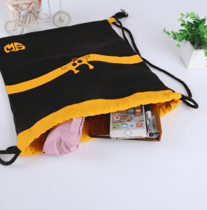 Personalized Colorful Friendly Eco Black Joint Drawstring Canvas Backpack Bag