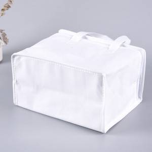 Bolsa de Alimentos Zipper White Lunch Cooler Bag Insulation Folding Picnic Portable Food Delivery Bag Food Thermal Bag
