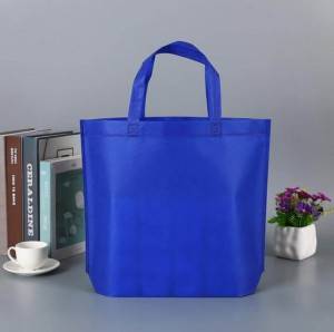 Wholesale Customized Printing Logo China Advertising Shopping Pp Nonwoven Bag Black White Blue Non-woven Promotional Bags
