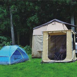 Manual folding roof tent