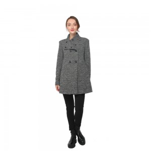 2020 modern high collar long sleeve wool blend coat women wholesale