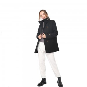 2020 modern high collar knee length faux wool long sleeves coat wholesale