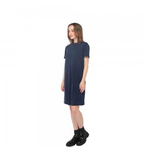 2020 modern round neck skin-friendly knitting modal short sleeve dress women wholesale