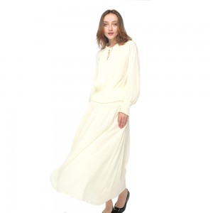 2020 modern rayon crepe long sleeve V-neck blouse women wholesale