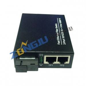 2 Ports 10/100Mbps Ethernet Fiber Switch Model ZJ-100102-25
