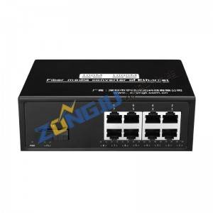 8 Port 1000Mbps Ethernet to 1 Fiber Switch Model ZJ-1000208-S20