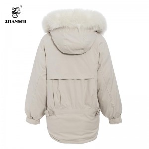 2019 Solid Hooded Warm Lantern Sleeve Women Parka Thick Pockets Female Padded Coat Autumn Winter Oversize Parkas Coats