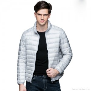 90% White Lightweight Duck Mens Down Jacket Ultra Light Winter Warm Puffer Down Coat Men Stand Collar