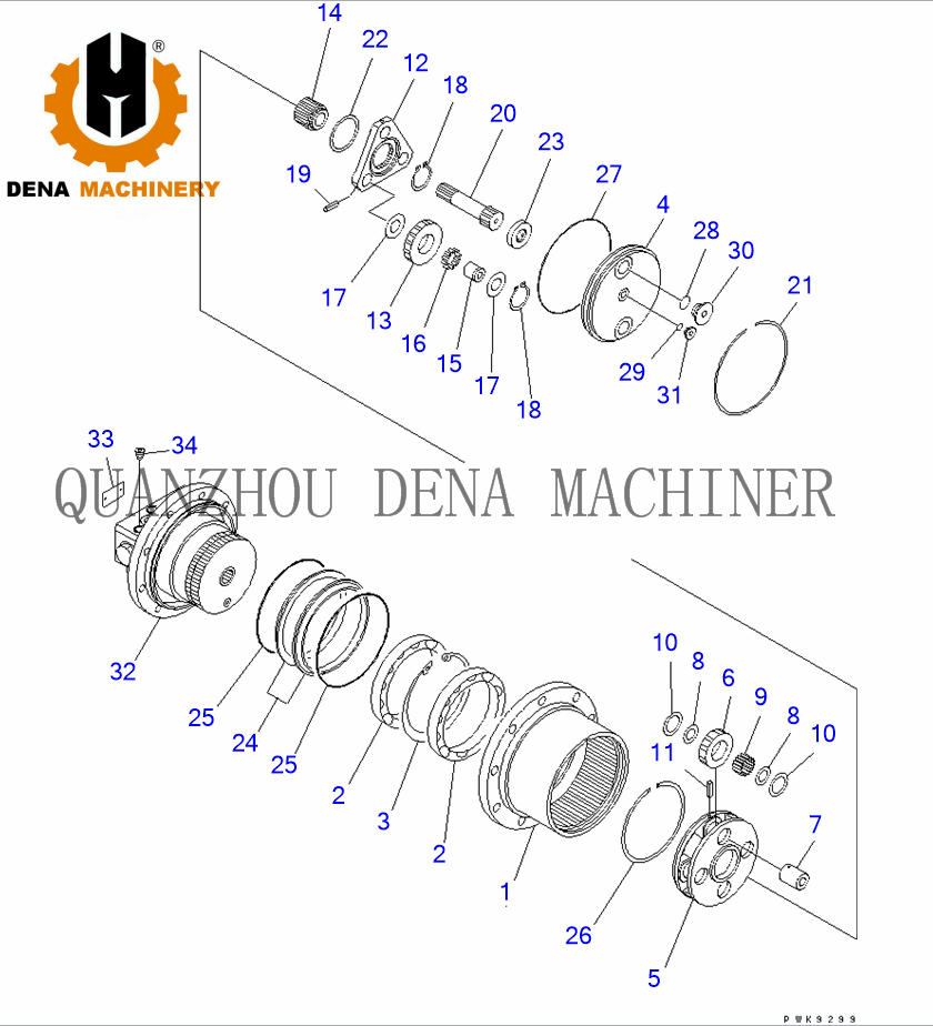 Low Price Mini Excavator Accessories Komatsu Pc40 Pc40mr 1 Pc40mrx 1 Pc40r 8 Swing Ring Gear Gear Box Assembly Crane Slew Ring Planetary Gear Carrier Assembly Manufacture And Factory Dena