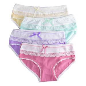 OEM/ODM China Underwear For Kids - Girls’ Organic Cotton Brief Underwear extra strength and durability Girls Knickers Briefs Kids Cotton Panties 4 Pack – Toptex
