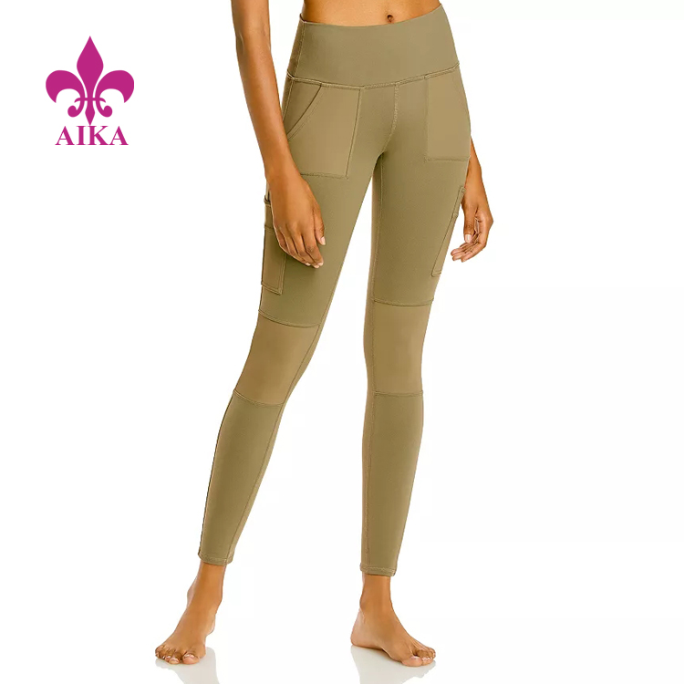 Sublimated breathable women yoga leggings shiny
