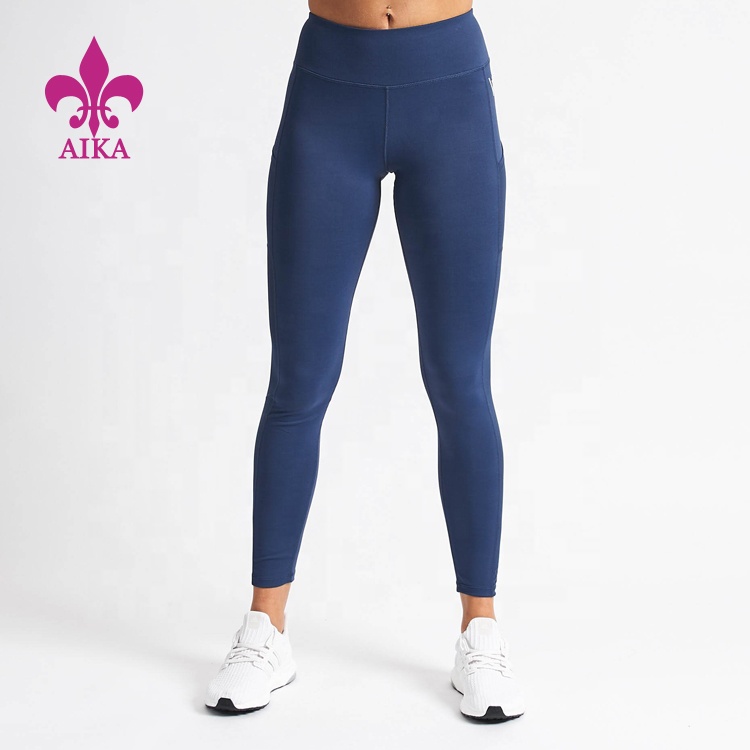 China Hot Sale High quality private label Nylon spandex women fitness gym  yoga leggings with pocket factory and manufacturers