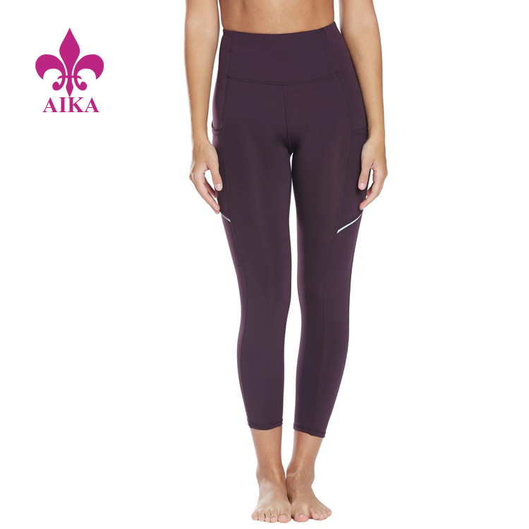China Women Gym Clothes Breathable Slimming Form Fitting High Waist Capri  Yoga Leggings factory and manufacturers