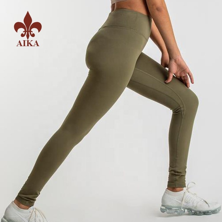 China 77% polyester 23% spandex High waist leggings Custom fitness womens  yoga pants factory and manufacturers