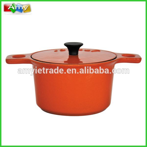Factory Free sample Cast Iron Chef Skillet - Enamel Cast Iron Casserole, Cast Iron Enamel Mini Cooking Pot – Amy