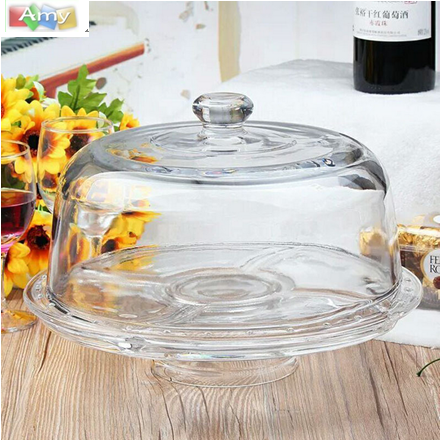 High Quality Round Glass Cake Plates With Cover&Stand Fruit Plates Wholesale