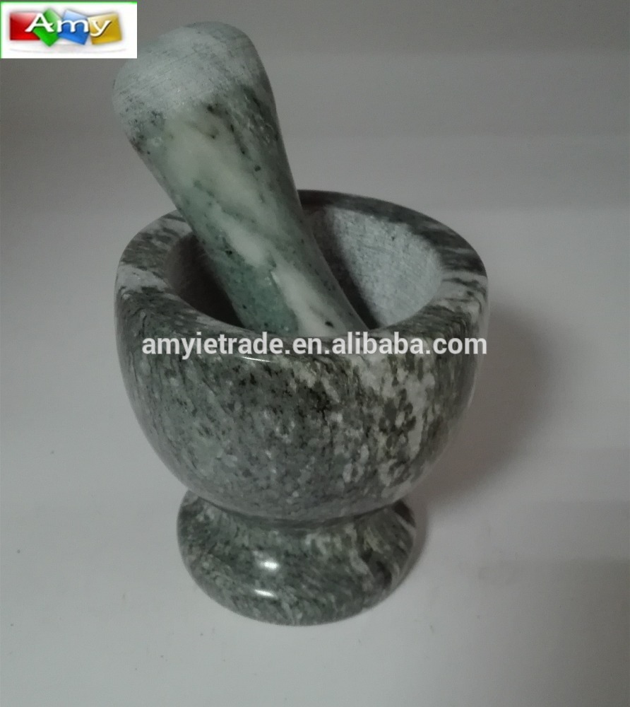 High Quality Cast Aluminum Stainless Steel Pan - New Design! Green Mortar and Pestle 10×10.5cm 1.31kg – Amy
